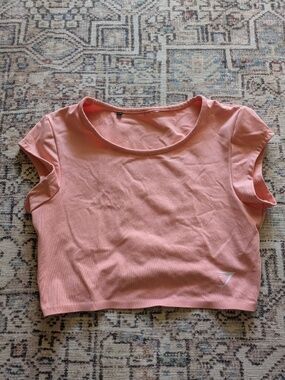 cropped pink athletic top